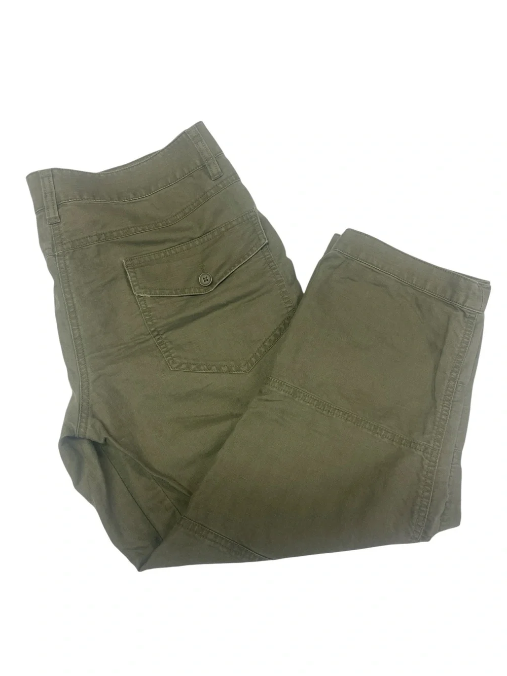 J. Crew Linen Blend Olive Green Utility Crop Pants Women’s Size 10